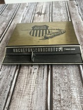 Vintage Gold Tone Union Pacific Railroad desktop flip-top address book Read