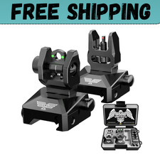 Fiber Optic Iron Sights for Picatinny Rail  Flip up Front and Rear Backup Sight