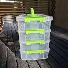 Stackable, Storage Drawers Clear Plastic, Organizer Box w/ Lid Handle