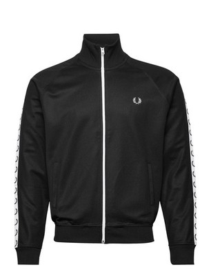 NEU!!! Fred Perry Jacke - Contrast Taped Track  BLACK
