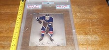 TWICE SIGNED FRED BUN COOK AUTO PSA  /DNA SLABBED NEW YORK RANGERS PICTURE PHOTO