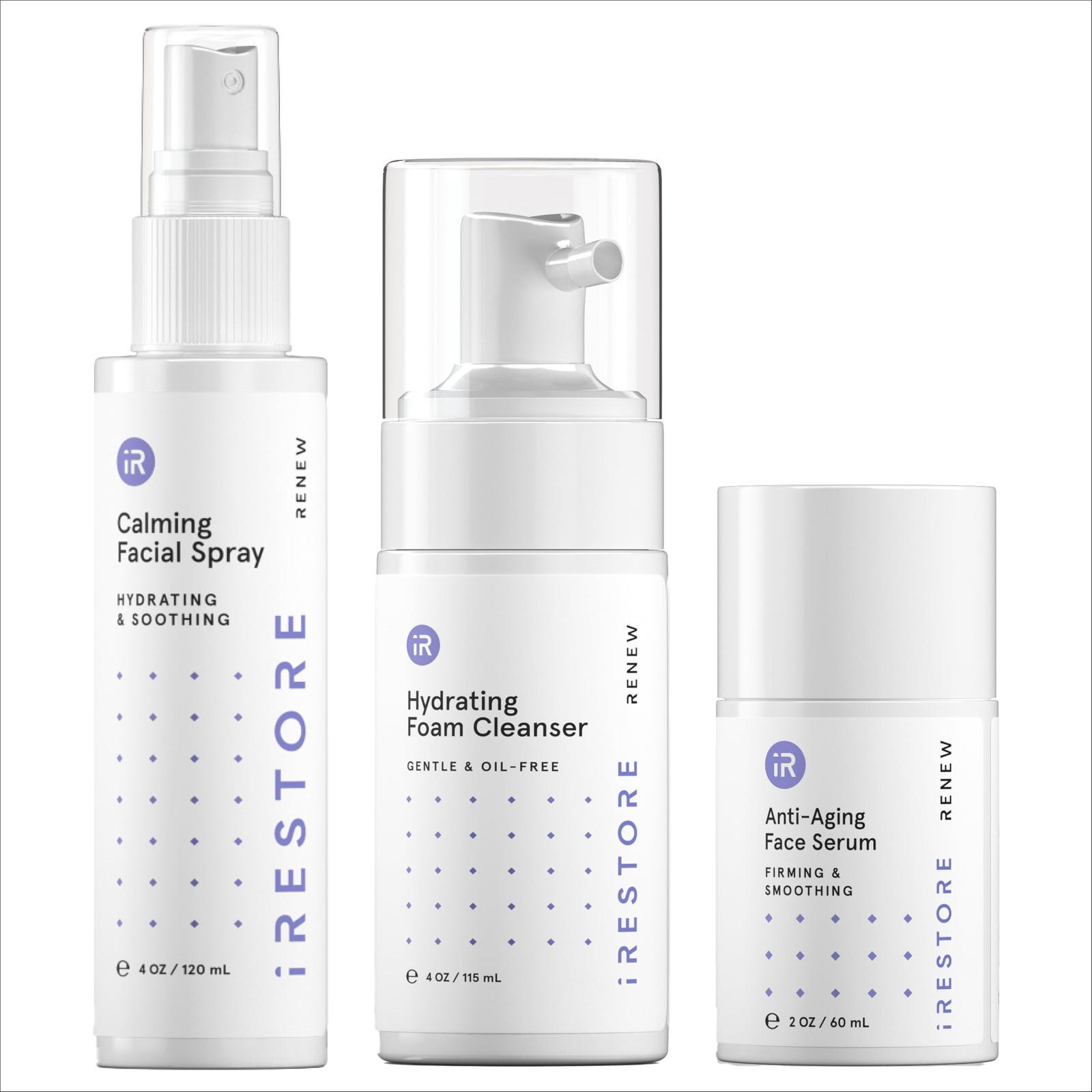 3-Step Skincare Set with Red Light Therapy for Renewal Hydration