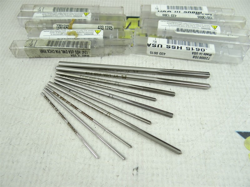 LOT OF 10 ASSORTED HSS CHUCKING REAMERS .0615" TO .1865" DIA YANKEE