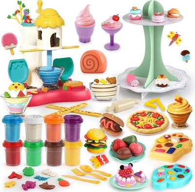 Play Color Dough Sets for Kids Ages 4-8, Ice Cream Maker Playdough Kits for Kids