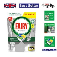 51 Lemon-Scented All-In-1 Dishwasher Tablets - Phosphate Free for Safe Cleaning