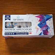 Top Safety Magnetic Safety Locks Kit w/ Template, 8 Locks, 3 Keys, 3M Adhesive