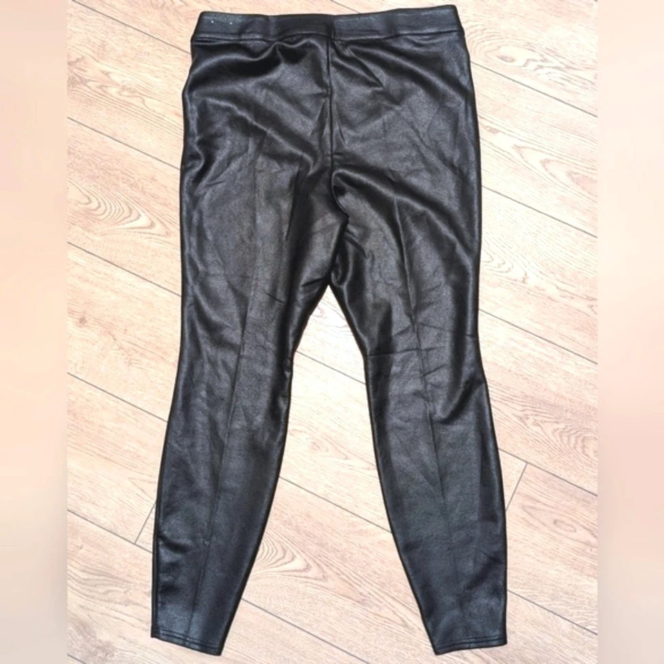 Leggings Lane Bryant Plus 14 16 1X Negro Brillante Aspecto Cuero Brillante Foto 3 de 3