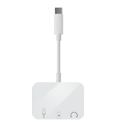 Multi-Port Type-C USB 3.5mm Audio Earphone Speaker Mic Live-Streaming Adapter a