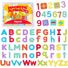 JoyCat Wooden Magnetic Letters and Numbers, Large Size Alphabet ABC 123 Fridge