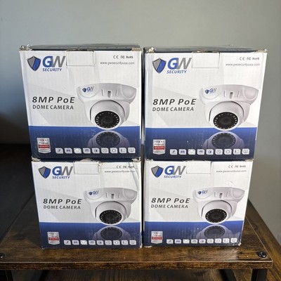 GW 4K 8MP PoE IP Weatherproof Outdoor Indoor Security Dome Camera (4 Pack)