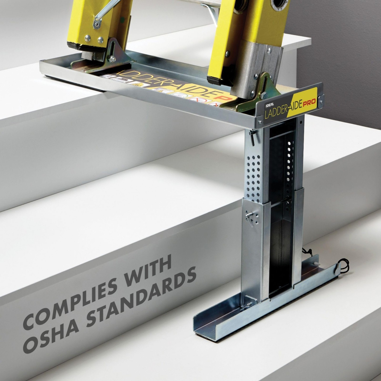 Ideal Security Foldable Ladder-Aide PRO: Fits Steps Type 1AA Ladders, Silver
