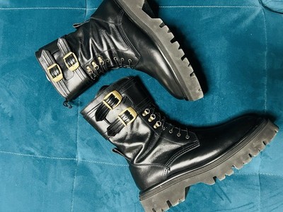 PERTINI Schnürboots Stiefeletten Boots Damenstiefel Schuhe Leder Schwarz  Gr. 42