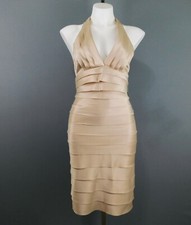 Eliza J Women Dress, Size 4, Beige, 100% Polyester