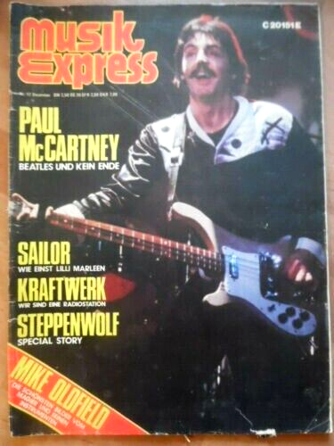 KRAFTWERK 7インチ・シングル付き musikexpress MUSIKEXPRESS 12 - 1976 Paul McCartney Mike Oldfield Steppenwolf