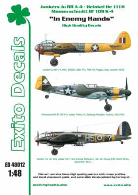 EXITO DECALS ED48012 - 1:48 In Enemy Hands - Bf 109 - He 111 - Ju 88