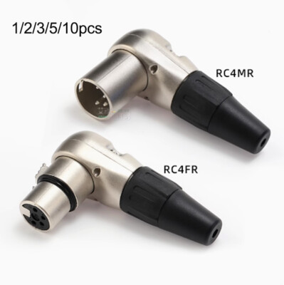 XLR 4 Pin Stecker Buchse Stecker Rechter Winkel Audio Lötstecker Adapter