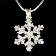 ~SNOWFLAKE made with Swarovski Crystal~ Christmas Gifts Winter Holiday Necklace