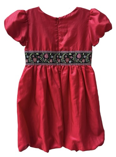 Hanna Andersson 110 Sz 5 Red Bubble Dress Nordic Ribbon Holiday - Picture 4 of 8