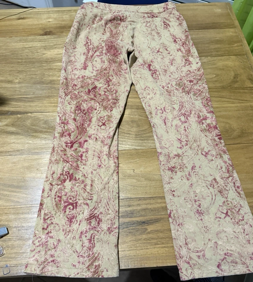 Pantalones Womyn Diseño Estampado Vintage Rosa/Tostado Talla 4 Y2K Arte Decoración Foto 2 de 4