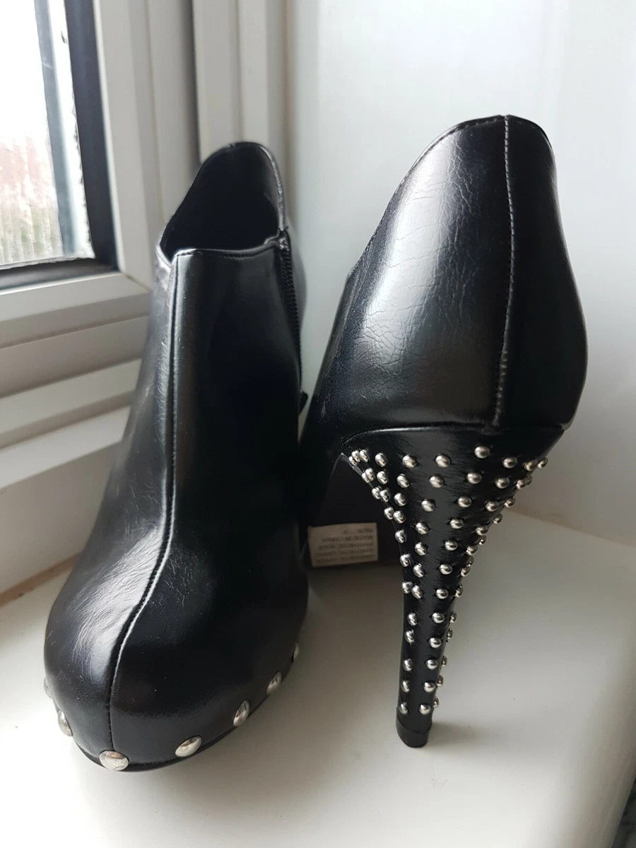 SPOT ON BLACK SILVER STUD SHOES BOOTS SIZE 3 NEVER WORN