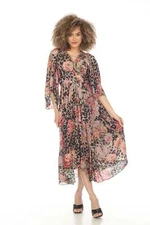 Johnny Was Love Melissa Floral Animal Print Midi Dress L39522