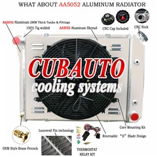 For 68-73 Chevy Nova/70-81 Camaro 3Rows Aluminum Radiator Shroud Fan Relay Kits