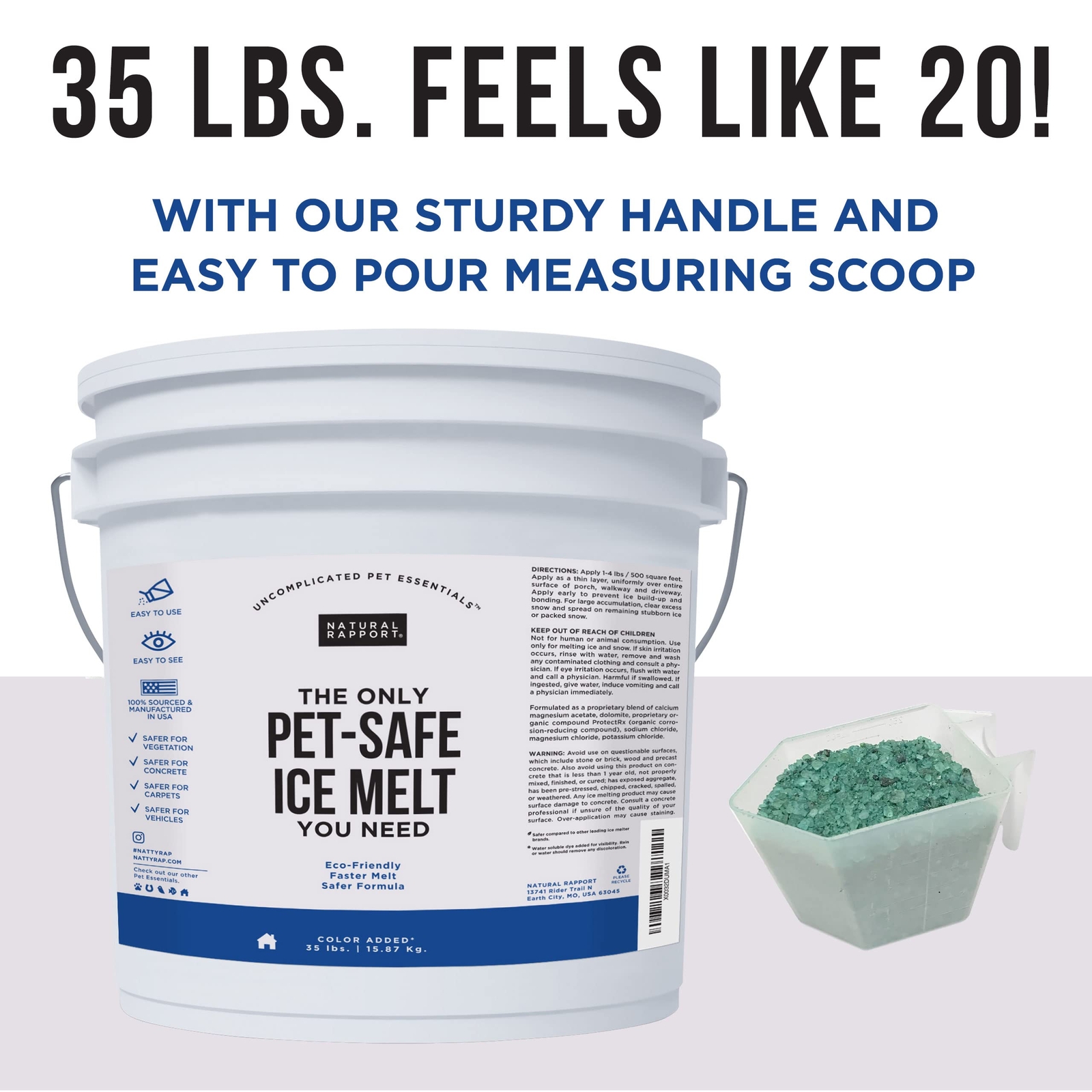 Pet Friendly Ice Melt Calcium Chloride Free, Pet Safe Ice Melter