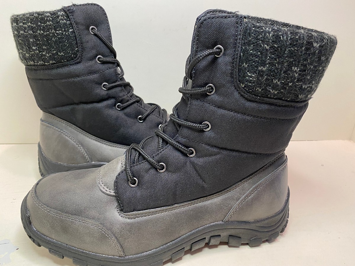 Oak & Rush Craig Mens Insulated Winter Boots Black /Gray  display picture 1