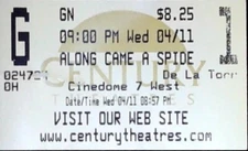 Along Came a Spider Movie Ticket Stub Opening Week Century Cinedome 4/11/2001
