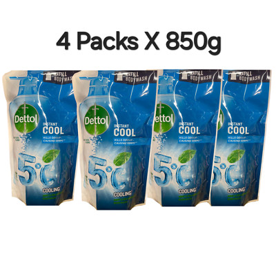 (EXP: 2027) DETTOL Body Wash Cool Mint & Sea Mineral Body Wash 850g x 4 Packs