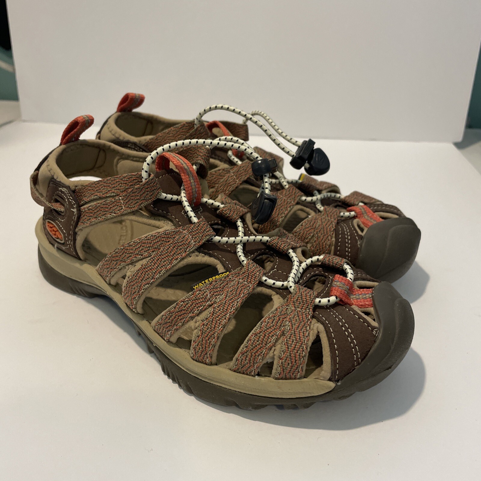 KEEN Sandali Whisper Donna 6 Escursionismo Sport Impermeabili Imbracatura Schiena Marrone Arancio