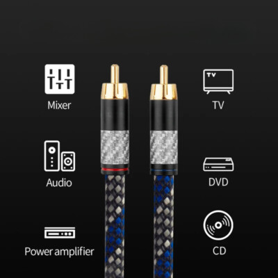 Paar 4N OFC Kupfer Draht RCA Kabel HiFi Audio Verstärker DAC Signal Cinchkabel