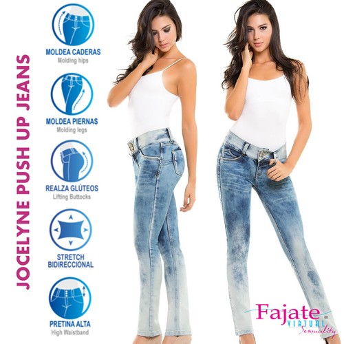 Women Colombian Stretchy Virtual Sensuality Jeans Push Up Butt Lifting  Slimming | eBay