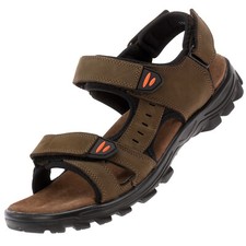 Herren Leder Sandalen Übergröße Trekking Outdoor Freizeit Schuhe Braun 20866