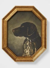 POINTER DOG PORTRAIT - STUDIO MCGEE Target Threshold Gold Frame Art 8x10 Vintage