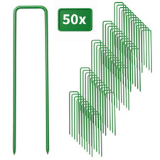 50 Erdanker Gew&auml;chshaus rostfrei 15cm, Heringe Anti-Rost, Erdanker Unkrautvlies