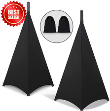 2 Pack Speaker Stand Cover DJ Bag 360 Degree Tripod Scrim Lighting Black US