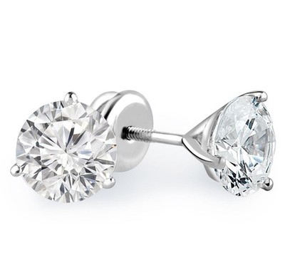 950 Platin Runde Diamant Ohrstecker 3 Karat IGI Lab Grown 3 Krappen Ohrringe ...