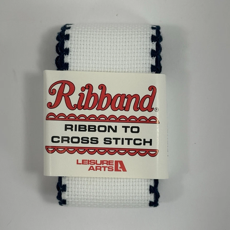 Cinta de arte de ocio cinta a punto de cruz 1 yarda x 2 pulgadas blanco azul marino azul EE. UU. Foto 2 de 4