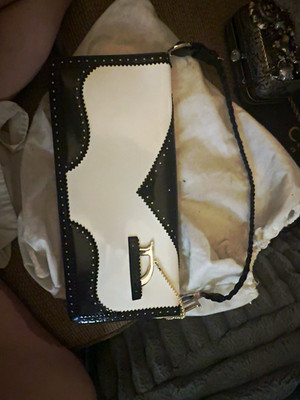 Christian Dior Black/White Vintage purse(beaded string needs to be reattached)