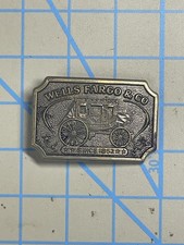 Wells Fargo Co Horse Carriage Concord Stagecoach Since 1852 Belt Buckle Vintage