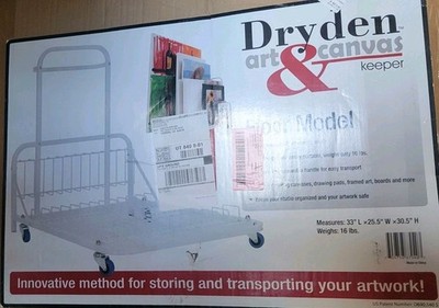 Dryden Art Canvas Storage Rack & Frame Keeper, Mobile Cart, Lrg New Open Box