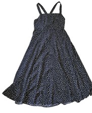 Kimchi Blue Urban Outfitters Navy Polka Dot Smocked Dress Size 4