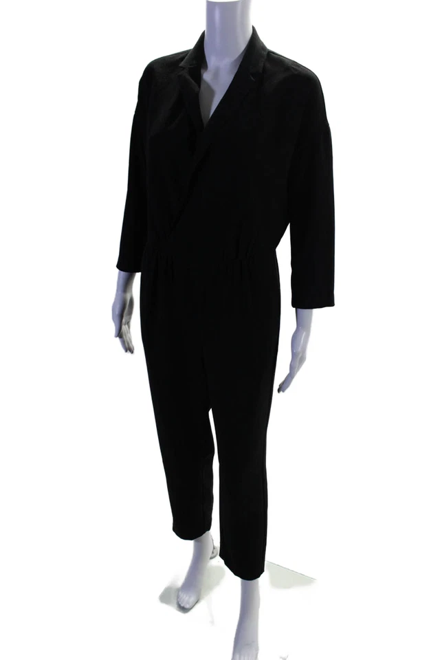J Crew 365 Womens Long Sleeves High Rise Slim Leg Jumpsuit Black Size 00 - Image 2 of 4