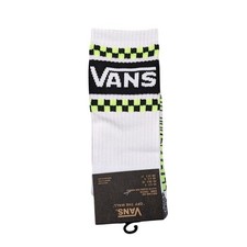 Vans Drop V Crew Socks Mens Womens 6.5-9 Black White Stripe Checkerboard Logo