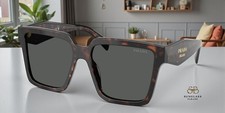 PRADA PR 24ZSF 17N40L Root Tortoise Dark Grey 57 mm Women's Sunglasses