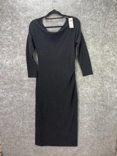 Abercrombie & Fitch Sweater Dress Womens Petite PM Black Long Textured Knit