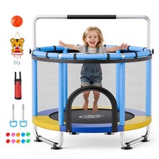 VEVOR 60" Trampoline for Kids Mini Toddler Trampoline with Net Indoor Outdoor