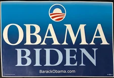 OBAMA BIDEN Double Sided Yard Sign 12"x18" - 2008 / Ships Flat