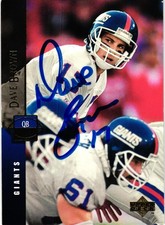 DAVE BROWN #80 Signed 1994 UPPER DECK NFL Football Card AUTO GIANTS